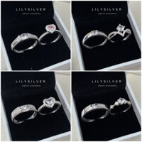[Link số 2 - TẶNG CHỨNG CHỈ TÌNH YÊU] Nhẫn bạc đôi nam nữ chất liệu bạc ta - Lily Silver