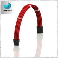 LINKUP - AVA 30cm PCI-E 8 Pin (6+2) GPU PSU Power Supply Braided Sleeve Custom Mod PC Extension Cable with Combs | Strong & Rigid Type | Single Pack | 300mm Red