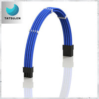 LINKUP - AVA 30cm PCI-E 8-Pin (6+2) GPU PSU Power Supply Braided Sleeve Custom Mod PC Extension Cable with Com | Strong & Rigid Type | Single Piece | 300mm Blue