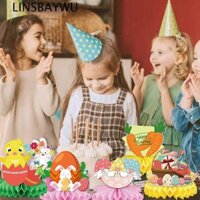 Linsbaywu 9 Cái / bộ Quạt Giấy Gà Hoạt Hình Sáng Tạo Tiệc Phục Sinh