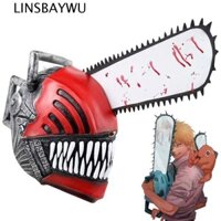 Linsbaywu Anime Cosplay Mặt nạ Dành Cho Nữ Nam Thấy Cao Su Mũ Bảo Hiểm Đáng Sợ Halloween Đạo Cụ Phụ Kiện Lừa Đồ Chơi Sáng Tạo Denji Pochita Đầu Bao