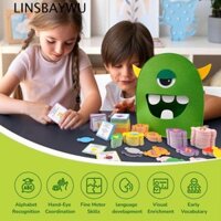 Linsbaywu Bảng chữ cái Đồ chơi học tập Màu sắc Hình dạng Hoạt động phát triển Quà tặng trẻ em