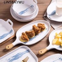Linsbaywu Đĩa Pizza Giả Gốm Tự Phục Vụ Đĩa Khách Sạn