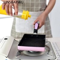 Linsbaywu Omelette Chảo Chống Dính Lớp Phủ Mini Nhà Bếp Nhật Bản Khí Sâu Cảm Ứng Chảo Trứng Inox