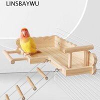 Linsbaywu Thang gỗ thú cưng Đồ chơi leo núi vui nhộn ổn định