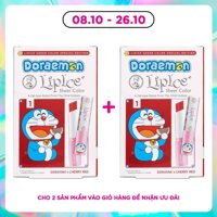 Lipice Son Dưỡng Có Màu Lipice Doraemon Sheer Colour Dorayaki 2.4g .#01 Cherry Red Đỏ Cherry