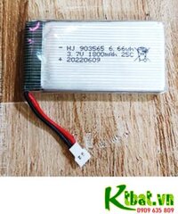 LiPo 903565, Pin sạc 3.7v Lithium 903565 (9mmx35mmx65mm) 1800mAh (Dòng xả 25C) đã gắn mạch Sạc _Zắc cắm trắng