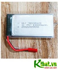 LiPo 903565, Pin sạc 3.7v Lithium 903565 (9mmx35mmx65mm) 1800mAh (Dòng xả 25C) đã gắn mạch Sạc _Zắc cắm ĐỎ