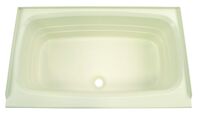 Lippert 209385 Better Bath 24" x 40" RV Bath Tub Center Drain Parchment