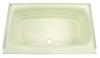 Lippert 209385 Better Bath 24" x 40" RV Bath Tub Center Drain Parchment