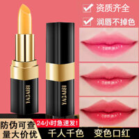 Lipstick Yacai Si Red Cherry Son môi tốt cho sức khỏe Son môi thay đổi nhiệt độ thay đổi màu sắc không thấm nước Cốc không dính Son môi Ngàn người Ngàn màu 3FAE