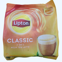 LIPTON -- TÚI CAM 240g / 12 gói -- TRÀ SỮA VỊ TRUYỀN THỐNG SX MALAYSIA 3 in 1 Classic Milk Tea Latte (HALAL)
