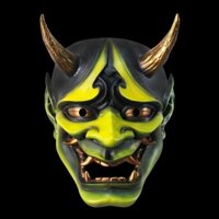 Lis Halloween Màu Nhật Bản Bonjour Noh Kabuki Demon Mask Trăm Ma Dạo Đêm Nhựa Ma Đạo Cụ Samurai Prom Đảng Mặt nạ HUJ