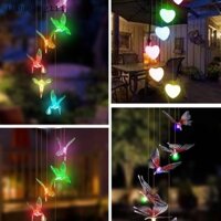 Lis Nhiều Màu Sắc Năng Lượng Mặt Trời Chuông Gió Chim Ruồi Chống Nước Windchime Đèn Năng Lượng Mặt Trời HUJ