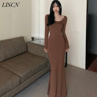 LISCN váy Đầm váy nữ body đầm Casual Fashion Dễ thương Comfortable WLQ23B0209 35Z240829