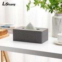 Lishuang 1 Hộp Đựng Khăn Giấy, Hộp Đựng Khăn Giấy Da PU Dung Tích Lớn, Dễ Dàng Sử Dụng Vải Đổ Xô Hình Chữ Nhật Hộp Kleenex Có Phòng Tắm