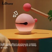 Lishuang Cầu nguyện cho ánh sáng phước lành, Quà tặng đèn ngủ ngủ bằng nhựa PVC màu xanh lá cây / hồng / mơ, điều chỉnh ba màu Hình cá gỗ Bộ gõ Cá gỗ sáng tạo tại nhà