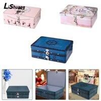 Lishuang Hộp Thiếc, Dung Tích Lớn Hộ Gia Đình, Có Khóa Chìa Khóa Trang Sức Nhăn Hộp Rỗng