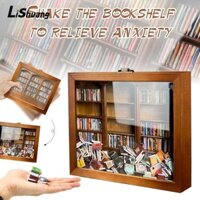 Lishuang Lo Âu Kệ Sách, Đồ Chơi Fidget Trang Trí Máy Tính Để Bàn Nhà Kệ Sách Bằng Gỗ Thu Nhỏ, Kệ Sách Bằng Gỗ Handmade Trang Trí Kệ Sách Đồ Chơi Cảm Giác
