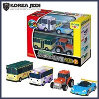 ★Little Bus Tayo★ Những người bạn đặc biệt số 7 Xe buýt cỡ nhỏ 4 Pcs (Nana + Leo + Rolly + Ractor) Đồ chơi xe ô tô dành cho trẻ nhỏ /phục dụng với Tayo (Tao điều khiển, đậu xe, đường ray, trường học) Chơi đồ chơi