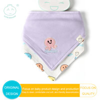 Little Dimsum Baby Bib 100% Cotton Tam Giác BANDANA Có Thể Điều Chỉnh Bộ 2 Chiếc Yếm Mềm Và Thấm Nước Dễ Thương Cho Bé Khi Mọc Răng (0-3 Tuổi) Bạch Tuộc LazadaMall