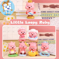 LITTLE LOOPY RUBY - Sưu tầm đồ chơi hộp mù BLIND BOX  mô hình nhân vật chú hải ly hồng siêu cấp cute
