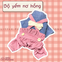 [Little Petzone] Bộ yếm quần len tăm áo dạ cho thú cưng