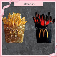 [Littlefish] Dán xe phản quang McDonald's cháy than khoai tây chiên đen vui nhộn M nhớ Nhãn dán trang trí kính thân xe điện