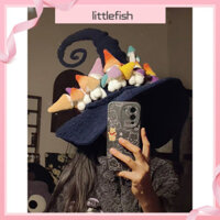 [Littlefish] Phù thủy đan tay, mũ nấm, móc len, khăn nón THU ĐÔNG, Túi chất liệu diy tặng bạn gái