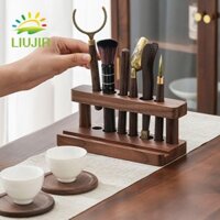Liujir Giá đựng bút bằng gỗ nguyên khối Dụng cụ làm trà Văn phòng / Trường học