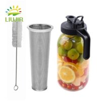 LIUJIR uống Mason Jar Tay cầm bằng silicon Nước ép lớn