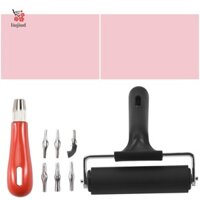 [Liujiud.vn] Bộ dụng cụ làm tem cao su, Bộ dụng cụ in khối, Máy cắt vải lanh với 6 lưỡi dao loại, Giấy theo dõi để khắc tem thủ công