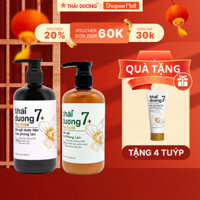 [Live] Dầu gội dược liệu Thái Dương 7 plus gold 500ml dành cho tóc khô xơ, hư tổn  tặng DẦU GỘI Thái Dương 7 Plus 50ml
