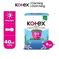 [Live độc quyền 2025] Combo 4 gói băng vệ sinh Kotex hằng ngày kháng khuẩn không cánh (40M/gói)