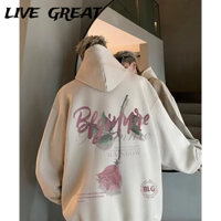Live GREAT Áo Khoác Nam Hàn Quốc Retro Thường Ngày Da Lộn Cao Cấp In Rời Teen Cặp Đôi Thời Trang Áo Khoác