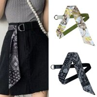 Live Home [2661 Đánh giá tích cực] Thắt lưng khăn vải cho phụ nữ trang trí váy thắt lưng jeans với khóa đôi kiểu Mỹ độc đáo đa năng