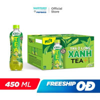 Live] Thùng 24 Chai Trà Ô long Xanh Tea+ (450ml/chai)
