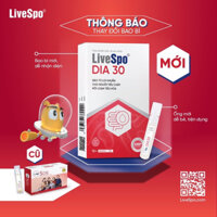 LiveSpo DIA 30 Spobio SOS Bào tử lợi khuẩn cho người bị tiêu chảy cấp (Hộp 10 ống) DIA 30