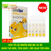 LiveSpo PREG MOM bào tử lợi khuẩn cho mẹ và bé ăn ngon giảm tình trạng táo bón tiêu chảy rối loạn tiêu hóa (20 ống)