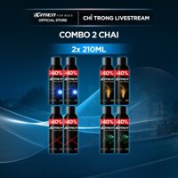 [LIVE][TĂNG 40% DUNG TÍCH] Combo 2 Xịt Khử Mùi Xmen for Boss Intense/Luxury/Legend/Motion 210ml/chai