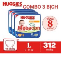 (LIVE/VIDEO) COMBO 3 Gói Tã quần Huggies Mega M106, L104, XL88, XXL80 mới