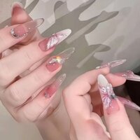 [LixiNailbox] Nail Box Mắt Mèo Đính Đá - MS102 - Nail Box Trang Trí Thủ Công - Móng Giả Thiết Kế Theo Mẫu Có Sẵn