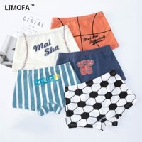 LJMOFA KIDS 3-12 tuổi bé trai quần lót 5 cậu bé quần lót bằng phẳng cao cấp bông dẻo thoải mái quần lót thể thao quần lót bóng rổ bóng đá hình ảnh của nam giới quần lót trẻ em đồ lót bán buôn