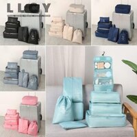 LLCY 7 Chiếc Tổ Chức Du Lịch, Bộ Túi Bảo Quản Kích Thước Hỗn Hợp Nhiều Màu, Di Động Chống Thấm Nước Có Thể Gập Lại Nén Luagge Subpackge Túi Bộ Dụng Cụ Vệ Sinh Giày