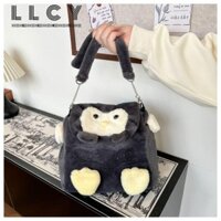 LLCY Ba lô đeo vai, Dây đeo có thể điều chỉnh hình chim cánh cụt Túi đi học nữ, Túi đeo chéo du lịch đa chức năng hợp thời trang công suất lớn sáng tạo