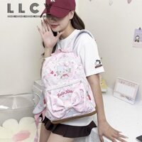 LLCY Ba lô đi học trẻ em, Túi đi học dành cho học sinh Hello Kitty dung tích lớn, Túi đi học hoạt hình nhẹ Văn phòng trường học