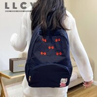 LLCY Ba lô Hello Kitty, Ba lô học sinh nơ chống mài mòn, Túi du lịch nhiều túi dung tích lớn dễ thương dành cho học sinh
