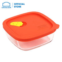 LLG502R-Hộp thủy tinh chịu nhiệt Rice Container Red Cap 410ml. Nhãn hiệu Lock&Lock