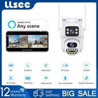 LLSEE ICSEE 8MP 5X Zoom 2 Mắt WIFI Không Dây Ngoài Trời Không Thấm Nước 360 Độ Camera IP Bảo Mật PTZ Ống Kính Đôi Màn Hình 4K Tự Động Theo Dõi Cuộc Gọi Hai Chiều Màu Tầm Nhìn Ban Đêm