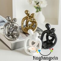 Llx-ceramic Candle Holder Cặp đôi Tượng nhỏ Tealight Candle Holder để trang trí bàn ăn tại nhà